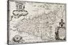 Old Map Of Sicily-marzolino-Stretched Canvas