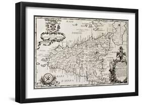 Old Map Of Sicily-marzolino-Framed Art Print