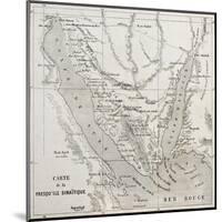 Old Map Of Sinai Peninsula. Created By Erhard, Published On Le Tour Du Monde, Paris, 1864-marzolino-Mounted Art Print