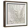 Old Map Of Sinai Peninsula. Created By Erhard, Published On Le Tour Du Monde, Paris, 1864-marzolino-Framed Art Print