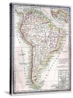 Old Map Of South America-Tektite-Stretched Canvas