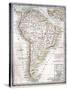 Old Map Of South America-Tektite-Stretched Canvas