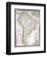 Old Map Of South America-Tektite-Framed Art Print