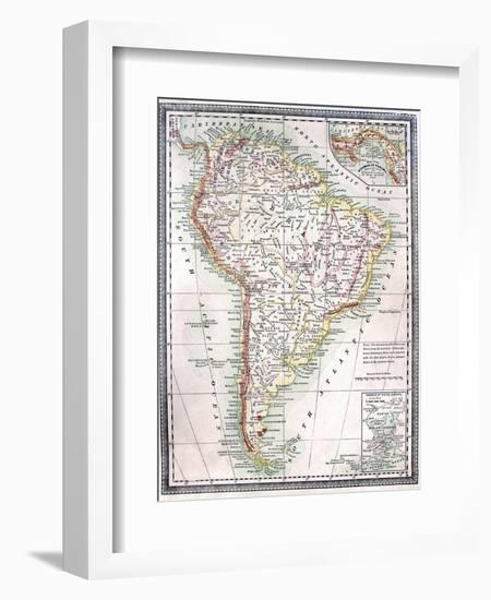 Old Map Of South America-Tektite-Framed Art Print