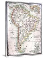 Old Map Of South America-Tektite-Stretched Canvas