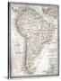 Old Map Of South America-Tektite-Stretched Canvas
