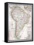 Old Map Of South America-Tektite-Framed Stretched Canvas