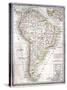 Old Map Of South America-Tektite-Stretched Canvas