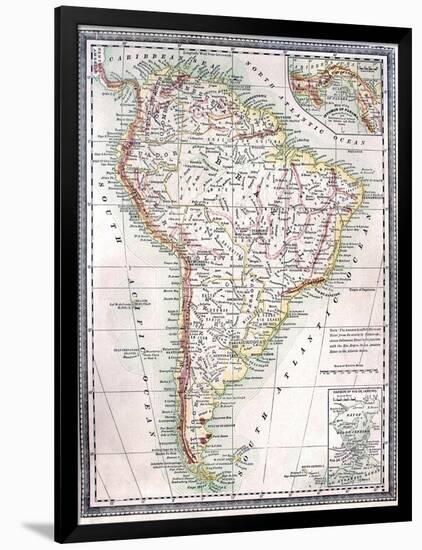 Old Map Of South America-Tektite-Framed Art Print