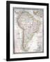 Old Map Of South America-Tektite-Framed Art Print