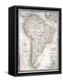 Old Map Of South America-Tektite-Framed Stretched Canvas