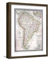 Old Map Of South America-Tektite-Framed Art Print