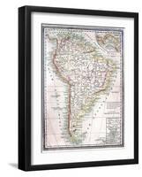 Old Map Of South America-Tektite-Framed Art Print