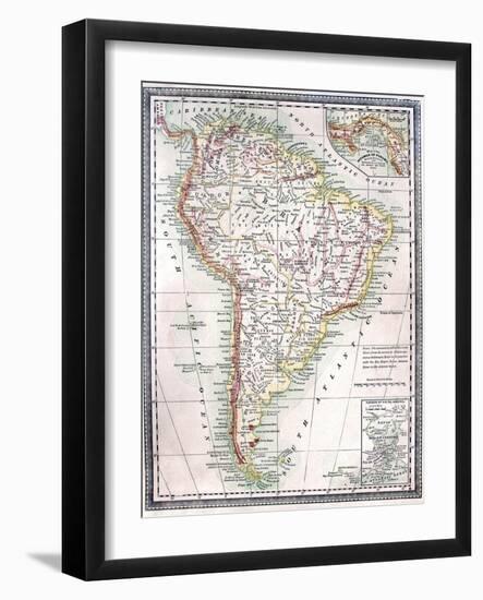 Old Map Of South America-Tektite-Framed Art Print