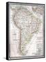 Old Map Of South America-Tektite-Framed Stretched Canvas