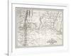 Old Map Of South-American Region Between Santiago And Buenos Aires-marzolino-Framed Art Print