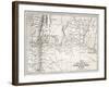 Old Map Of South-American Region Between Santiago And Buenos Aires-marzolino-Framed Art Print