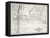 Old Map Of South-American Region Between Santiago And Buenos Aires-marzolino-Framed Stretched Canvas