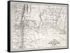 Old Map Of South-American Region Between Santiago And Buenos Aires-marzolino-Framed Stretched Canvas