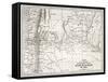 Old Map Of South-American Region Between Santiago And Buenos Aires-marzolino-Framed Stretched Canvas