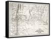 Old Map Of South-American Region Between Santiago And Buenos Aires-marzolino-Framed Stretched Canvas