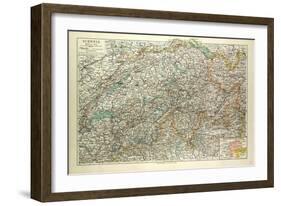 Old Map of Switzerland-null-Framed Giclee Print