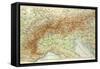 Old Map of the Alps-null-Framed Stretched Canvas