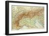 Old Map of the Alps-null-Framed Giclee Print