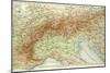 Old Map of the Alps-null-Mounted Giclee Print