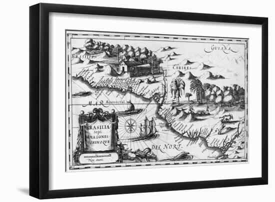 Old Map of the Northern Coast of South America-null-Framed Giclee Print