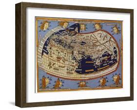 Old Map of the World Ptolemaic World, 1482-null-Framed Giclee Print