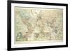 Old Map of the World-null-Framed Giclee Print