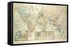 Old Map of the World-null-Framed Stretched Canvas