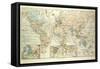 Old Map of the World-null-Framed Stretched Canvas