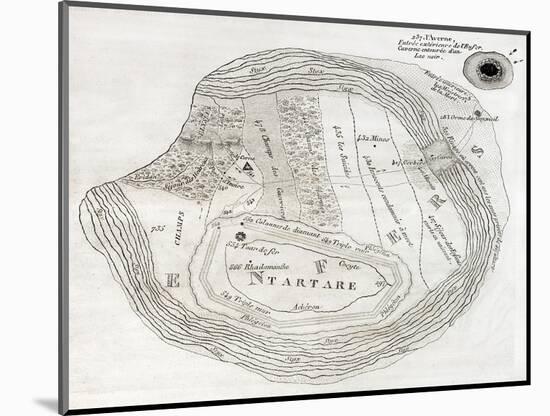 Old Map Of Underworld, Such As Described In The Aeneid Sixth Book-marzolino-Mounted Art Print