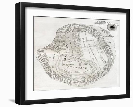 Old Map Of Underworld, Such As Described In The Aeneid Sixth Book-marzolino-Framed Art Print