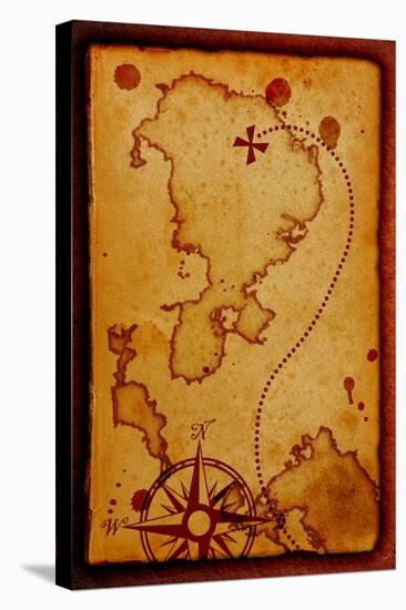 Old Map With A Compass On It-molodec-Stretched Canvas