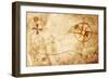 Old Map With A Compass On It-molodec-Framed Art Print