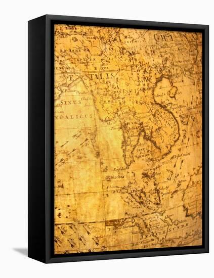 Old Map-VibrantImage-Framed Stretched Canvas