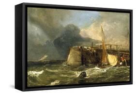 Old Margate Pier-J. M. W. Turner-Framed Stretched Canvas