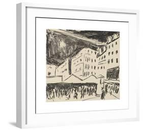 Old Market in Dresden with Annual Fair-Ernst Ludwig Kirchner-Framed Premium Giclee Print