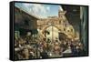 Old Market in Florence, 1882-1883-Telemaco Signorini-Framed Stretched Canvas