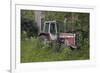 Old Massey Ferguson 698T Tractor Outside Farm Building, Norfolk, UK, June 2014-Ernie Janes-Framed Photographic Print