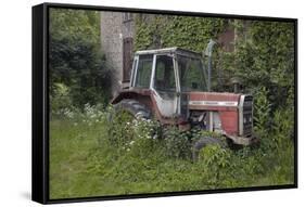 Old Massey Ferguson 698T Tractor Outside Farm Building, Norfolk, UK, June 2014-Ernie Janes-Framed Stretched Canvas