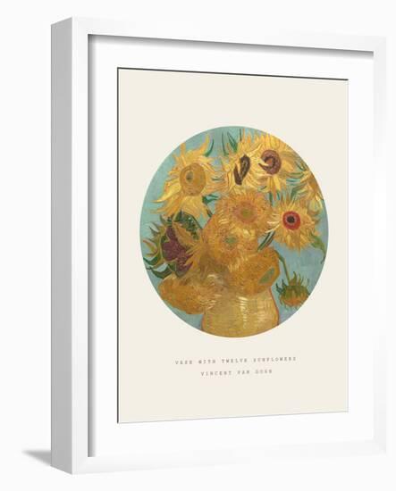 Old Masters, New Circles: Sunflowers, c.1889-Vincent van Gogh-Framed Art Print