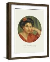 Old Masters, New Circles: Young Woman with a Rose-Pierre-Auguste Renoir-Framed Giclee Print