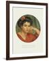 Old Masters, New Circles: Young Woman with a Rose-Pierre-Auguste Renoir-Framed Giclee Print