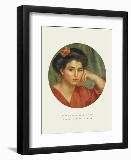 Old Masters, New Circles: Young Woman with a Rose-Pierre-Auguste Renoir-Framed Premium Giclee Print