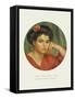 Old Masters, New Circles: Young Woman with a Rose-Pierre-Auguste Renoir-Framed Stretched Canvas