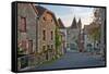 Old Medieval Looking European Street-vitalytitov-Framed Stretched Canvas